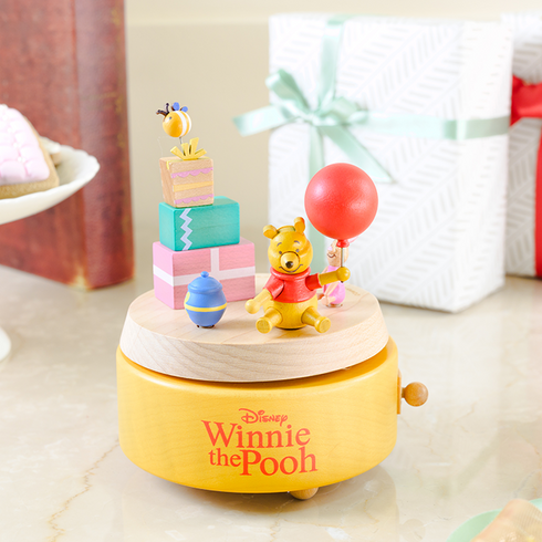 ディズニー木製からくりオルゴール くまのプーさんプレゼント【CD182S】