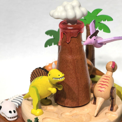 木製からくりオルゴール 恐竜と火山 Dinosaurs & Volcanic|ジュラシック・パーク テーマ