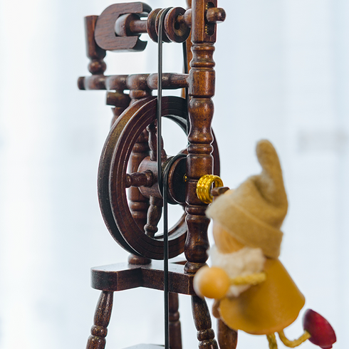 木製からくりオルゴール 糸巻き【EA092S】