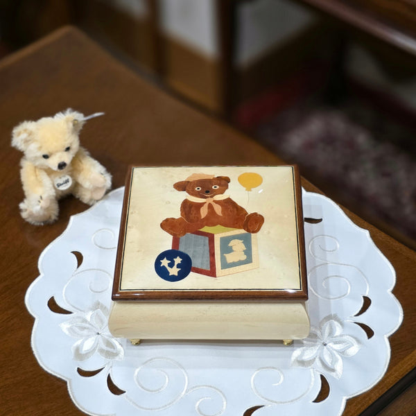 【限定各1点】かわいいくまの象嵌 小物入れ付き 18弁象嵌BOX BEAR【AA984A】