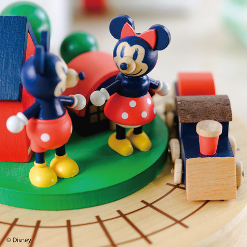 ディズニー木製からくりオルゴール ミッキー&ミニー機関車【CD180S】