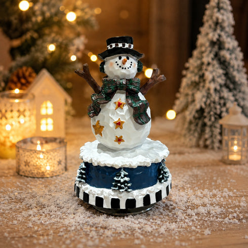 クリスマス回転オルゴール スノーマン 雪だるま snowman xmas chiristmas【YA757S】