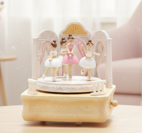 木製オルゴール ダンスフィギュア付き からくりオルゴール・木製 木製オルゴール ダンスフィギュア付き からくりオルゴール・木製